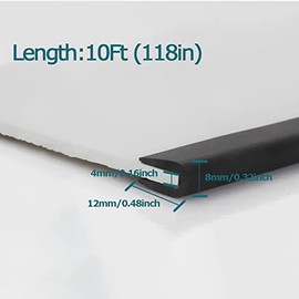 Protector de Borde Canal U PVC Negro 108 Pulgadas