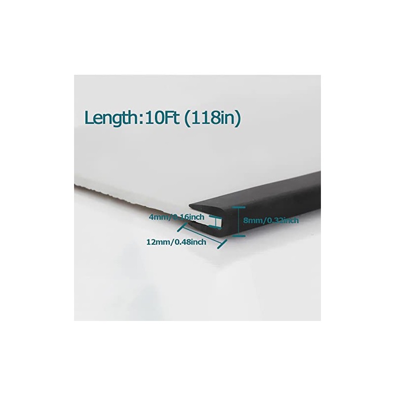 Protector de Borde Canal U PVC Negro 108 Pulgadas