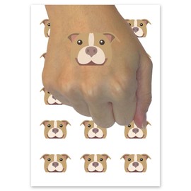 Peeking American Pitbull Terrier Dog Temporary Tattoo Water Resistant Fake Body Art Set Collection - 15 2" Tattoos (1 Sheet)