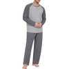 PrinStory Men's Pajama Set Sleepwear Pjs Lightweight Long Sleeve Crewneck