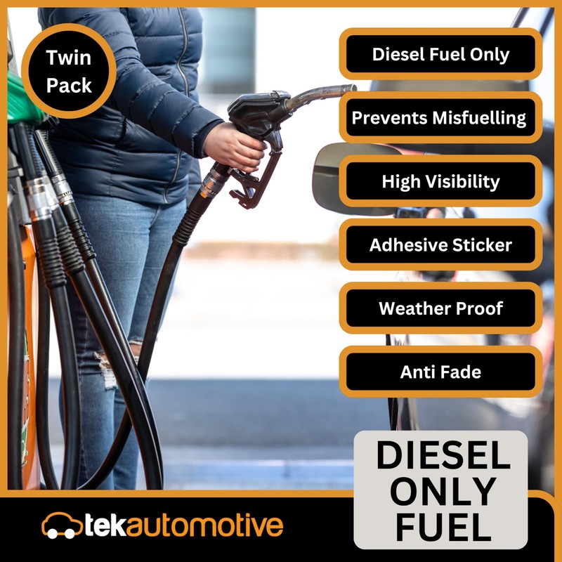 Tek Automotive Diesel Fuel Only Sticker – Twin Pack –