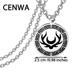 CENWA Stainless Steel Goddess Of The Hunt Amulet Pendant Necklace Greek Jewelry, Metal, No Gemstone