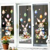 Easter Window Decoration Clings Double-Sided Cute Bunny Decals Home Indoor