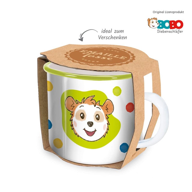 Trötsch Bobo Siebenschläfer Emailletasse Punkte: Kaffeetasse Teetasse Geschenkidee Geschenk Tasse