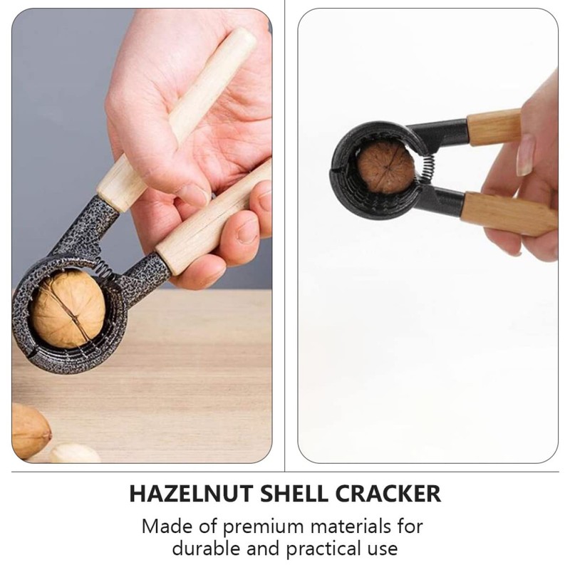 Ciieeo 1pc Walnut Cracker with Ergonomic Wooden Handle Multifunctional Nut