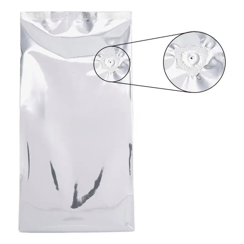 100 Bolsas Fuelle C/válvula Metálica Plata 2kg Para Café