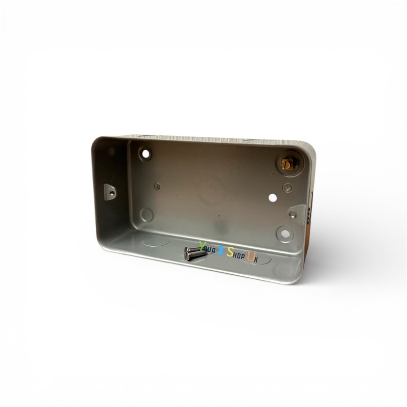 Metal Clad Blank Plate 2 Gang + Back Box Gang