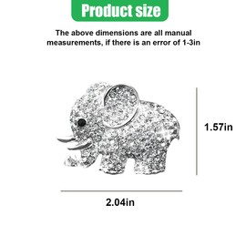 ZIMISI 2PCS Bling Elephant Car Dashboard Air Vent Trim Clip, Sparkly Rhinestone Car Air Conditioning Outlet Clip, Crystal Auto Interior Diffuser Decoration Charm Accessories for Women (Silver)