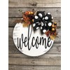 FALL WELCOME Wreath for Front Door Round Hanger Hello with