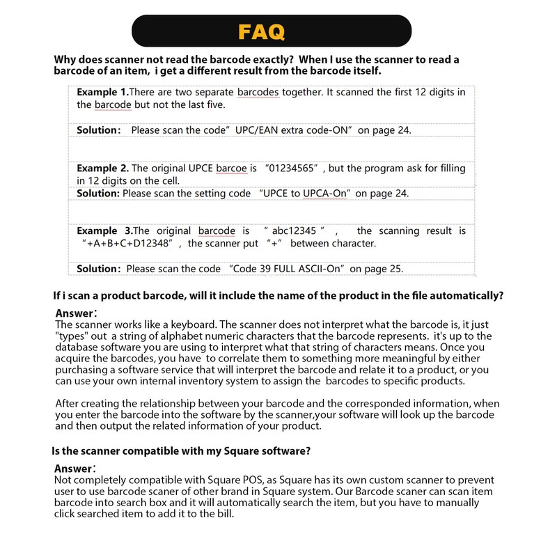 NADAMOO Wireless Barcode Scanner 328 Feet Transmission Distance USB Cordless
