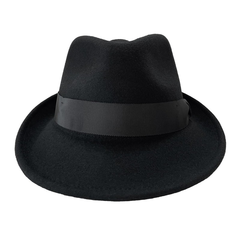 Basicuench Premium Charm Fedra Felt Hat, 100% Wool, Folded Hat,