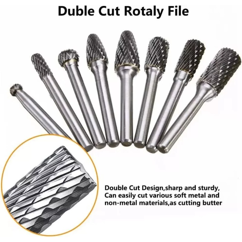 1/4'' Double Cut Tungsten Steel Carbide Rotary Burr Die Grinder