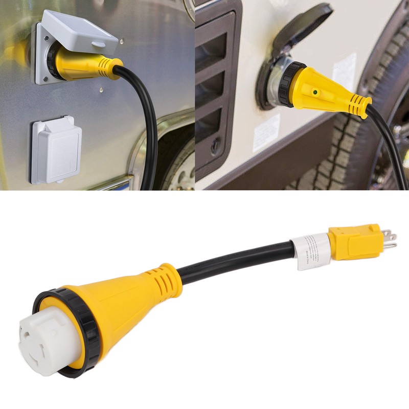 RV Plug Adapter Twisting Locking Receptacle Easily Carry Safety 15A