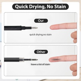 Uirheurd Pack of 12 Erasable Rollerball Pens 400 m Pen Refills, Refills, Compatible with Ploit, for Office Supplies, School Supplies, Students, 0.7 mm