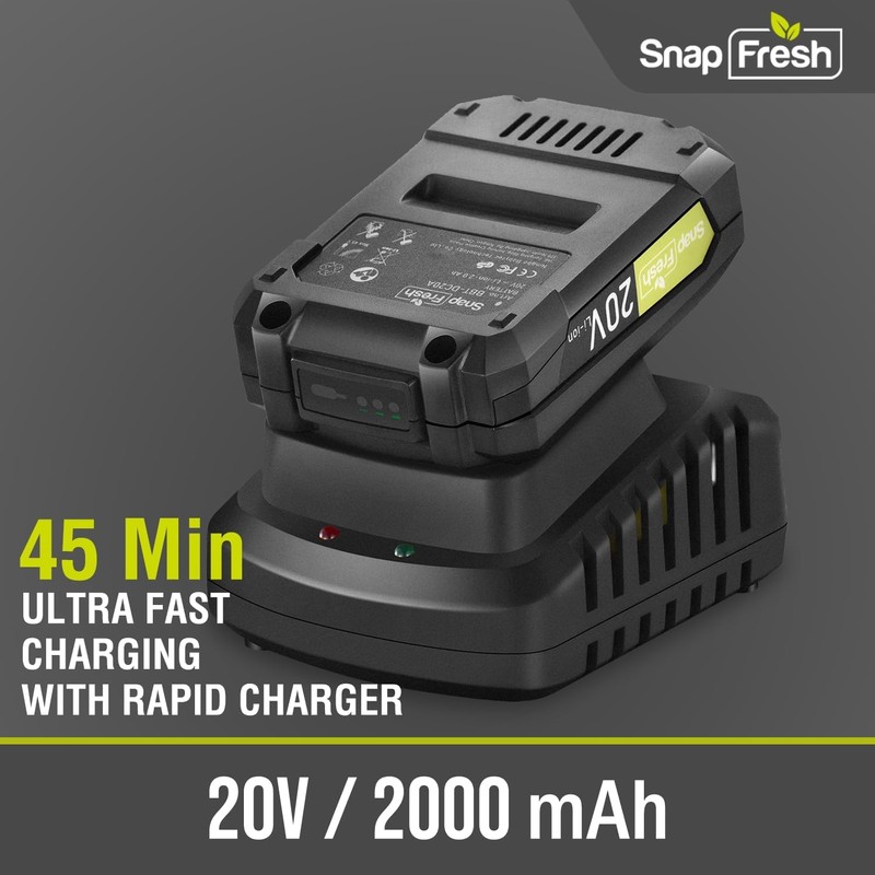 SnapFresh Cordless Leaf Blower - 180 CFM Leaf Blower with
