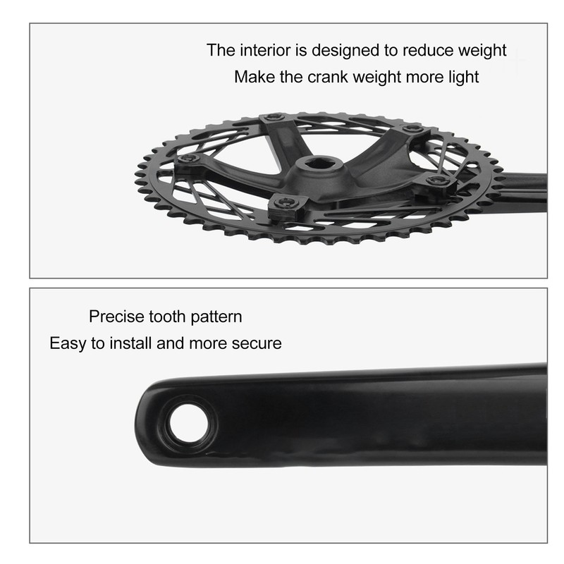 Aluminum Alloy 144 BCD 48T Single Speed Crankset Bike Crank