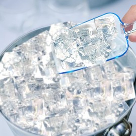 16 Pcs Plastic Kitchen Scoop, AIFUDA Multi-Purpose Measuring Spoons Clear Ice Scoop Sweet Scoop for Weddings, Ice Cream, Protein Powder