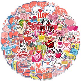 100PCS Stickers for Valentine's Day,Red Love Stickers,Teens Boys and Girls Sticker Pack Vinyl Skateboard Guitar Door Laptop Luggage Car Bike Water Bottle Birthday Party Supplies Stickers