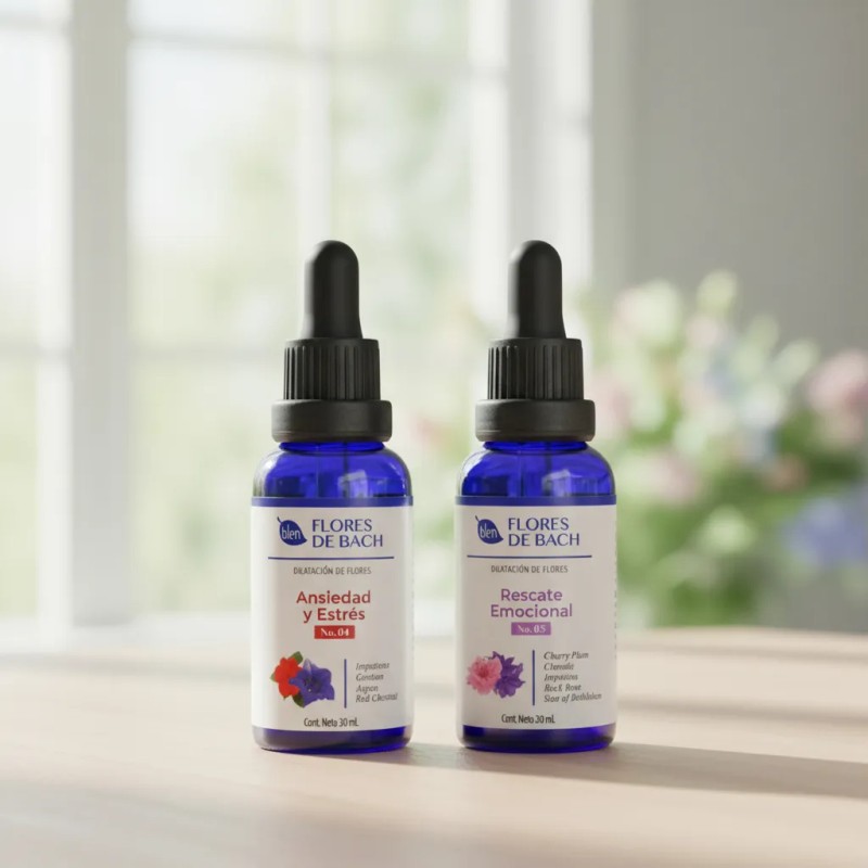 Kit Flores Bach Blen Ansiedad Estrés Rescate Emocional Equilibrio Bienestar