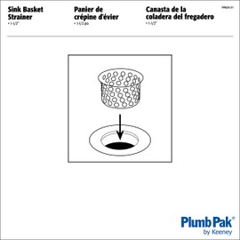 Plumb Pak PP820-31 PlumPak Sink Basket Strainer, 1-1/2", Chrome