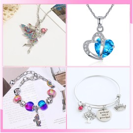 ZOOWING Unicorn Wooden Musical Jewelry Box for Kids-5 Unicorn Gifts Set for Girls (A-Princess4)