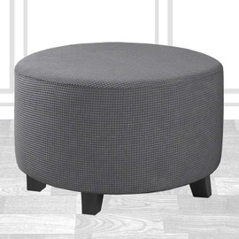 Acdler Round Stretch Ottoman Cover, With Elastic Bottom Footstool Cover Footstool Cover, Luxurious Velvet Pouf Cover For Living Room (Color : A13, Size : 50-58CM)