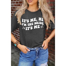 Bride Shirt Women It's Me Hi I'm The Bride It's Me T-Shirt Bachelorette Party Shirt Bride Gifts Future Mrs Wedding Top (Red, X-Large)