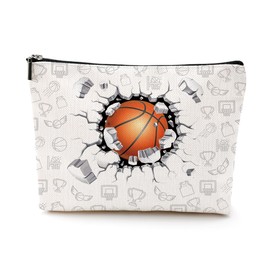 NGZS Basketball Gifts Makeup Bag Basketball Accessories Cosmetic Bag Basketball Party Favor Basketball Team Gifts for Women Girls Basketball Lovers Coach Player Fans Friend Mom Christmas Birthday