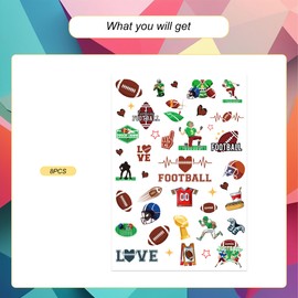 Football Temporary Tattoos Stickers Decorations - 200+ Football Tattoos Birthday Party Favors Decoration Supplies For Boys Girls Kids Baby Shower Favors Sticker Sports Theme Party School Prizes