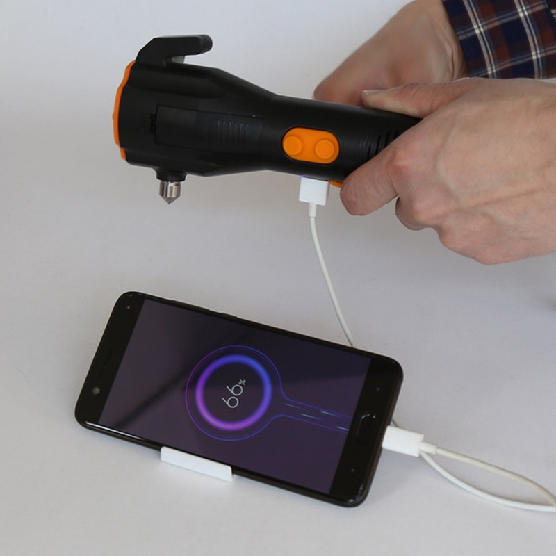 Hand Crank Flashlight Rechargeable LED Flashlights with SOS Alarm Emergency