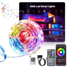 NBBUFF LED Lights for Bedroom 50FT, RGB LED Strip Lights Music Sync, DIY Color Changing LED Light Strip with Remote & App Controll, Led Lights for Room Decor Tape Lights Ambiant Lighting (1 Roll)