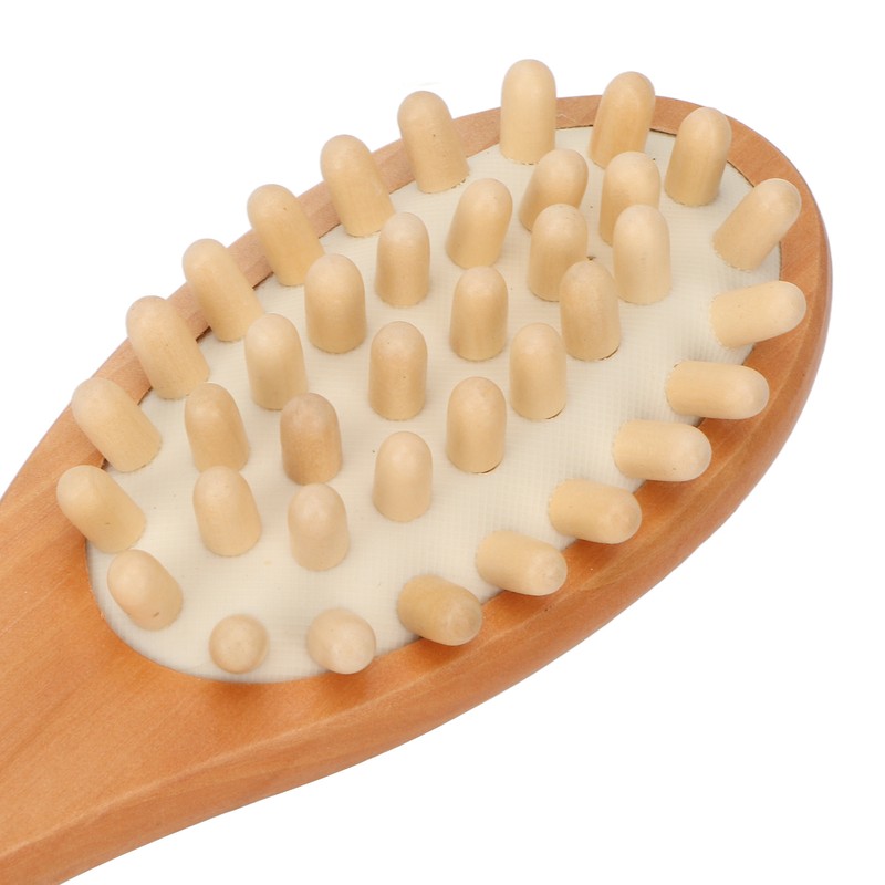 Wood Bath Brush Long Handle Soft Bristle Deep Cleansing Relieve