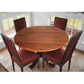 Covers For The Home Deluxe Elastic Edged Flannel Backed Vinyl Fitted Table Cover -Woodgrain - Oak - Extra Large Round Oblong Oval - Fits Tables up to 57" - 65"