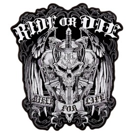 Ride Or Die Biker For Life Jacket Vest Back Patch - 11 X 12 Inch Iron on Sew on