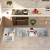 Queener Home Winter Christmas Tree and Snowman Kitchen Rugs and
