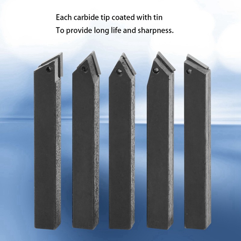 5PCs Carbide Turning Tool Indexable Set 5/16‑Inch for Surface‑Cutting /