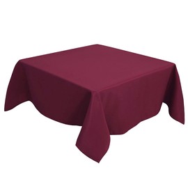 PiccoCasa Square Table Cloth 140x140 cm/55"x55", Table Cloth Wipe Clean for Kitchen Dining Wedding Party Dinner - Polyester Washable Table Cover Wrinkle Free Burgundy