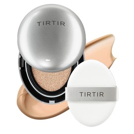 TIRTIR Mask Fit Aura Silver Cushion Foundation | Semi-glow Finish, Natural Coverage, Moisturizing, Lightweight, Korean cushion foundation (#27C Cool Beige, Full Size, 0.63 Fl Oz)