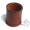 Leather Dice Cup Set Felt Lining Quiet Shaker with 5