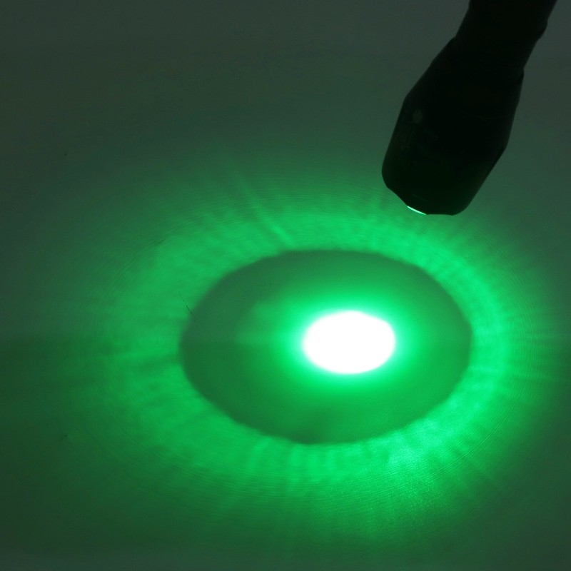 Small LED Flashlight Single Mode Retractable Focusing Waterproof Green Light