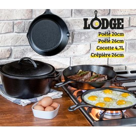 Lodge Pre-Seasoned Cast Iron 5 Piece Set, Black