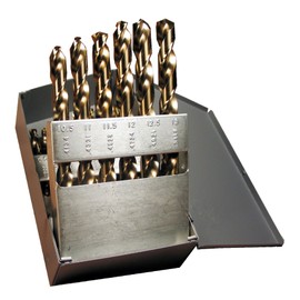 Viking Drill and Tool 58680 D-25M Type 643-D 135 Degree Split Point M42 Cobalt Drill Set (25 Piece)