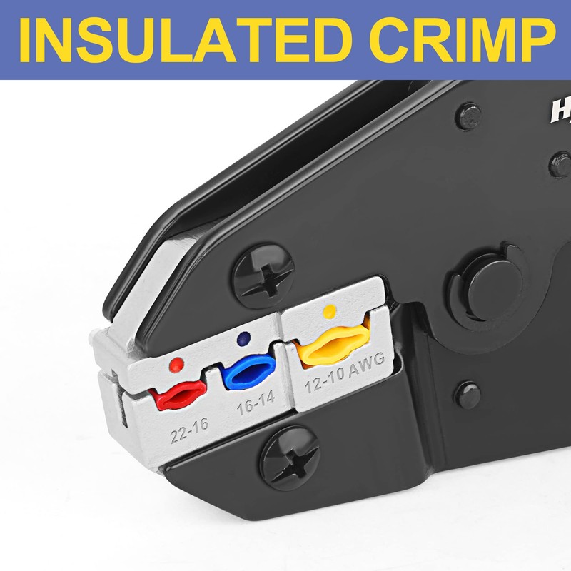 Haisstronica Insulated Wire Connector Crimping Pliers Crimping Tool Ratchet Crimping