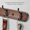 Yundoza Coat Hooks Wall Mount, Wood Bamboo Wall Coat Rack