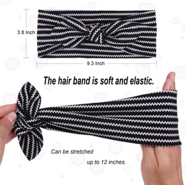 TuTive 12 Pack Bow Headbands for Women Knotted Headband Headwraps Hair Band Rabbit Ears Stretchy Turban Head Wraps Fashion Christmas Headbands Sport Cute Hair