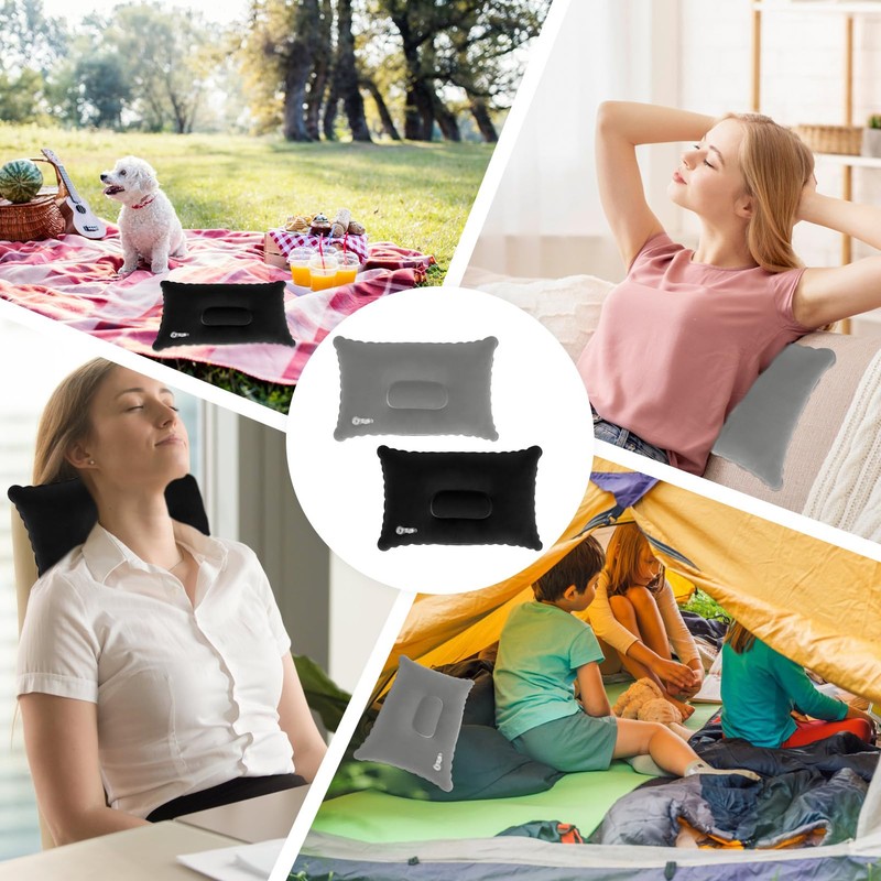 Vidacharmy 2 x Soft Inflatable Pillows, Ultralight and Portable Small