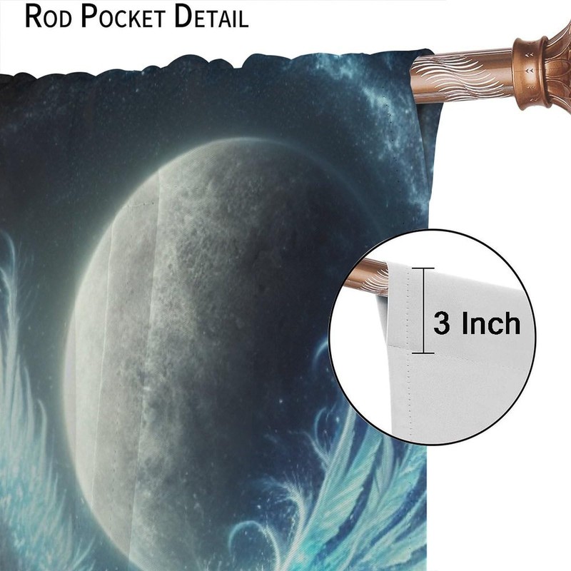 FAOTELY Fire and Ice Dragon Curtains Fantasy Fairytale Blue Red