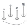 Flat Back Earrings Stud G23 Titanium Threadless Piercing Kit -