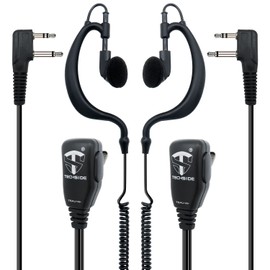 TechSide TSAU-M+ Midland 2 Pin Circumferential Headset Microphone | Radios | Compatible G7 pro G8 G9 pro M24 M24 Plus M48 M99 G6 XT G7 XTR ICOM Intek | Airsoft Safety Watch (Pack of 2)