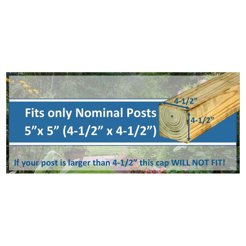 5x5 Nominal (4.5" x4.5") Plastic Pyramid Vinyl Fence Post Cap